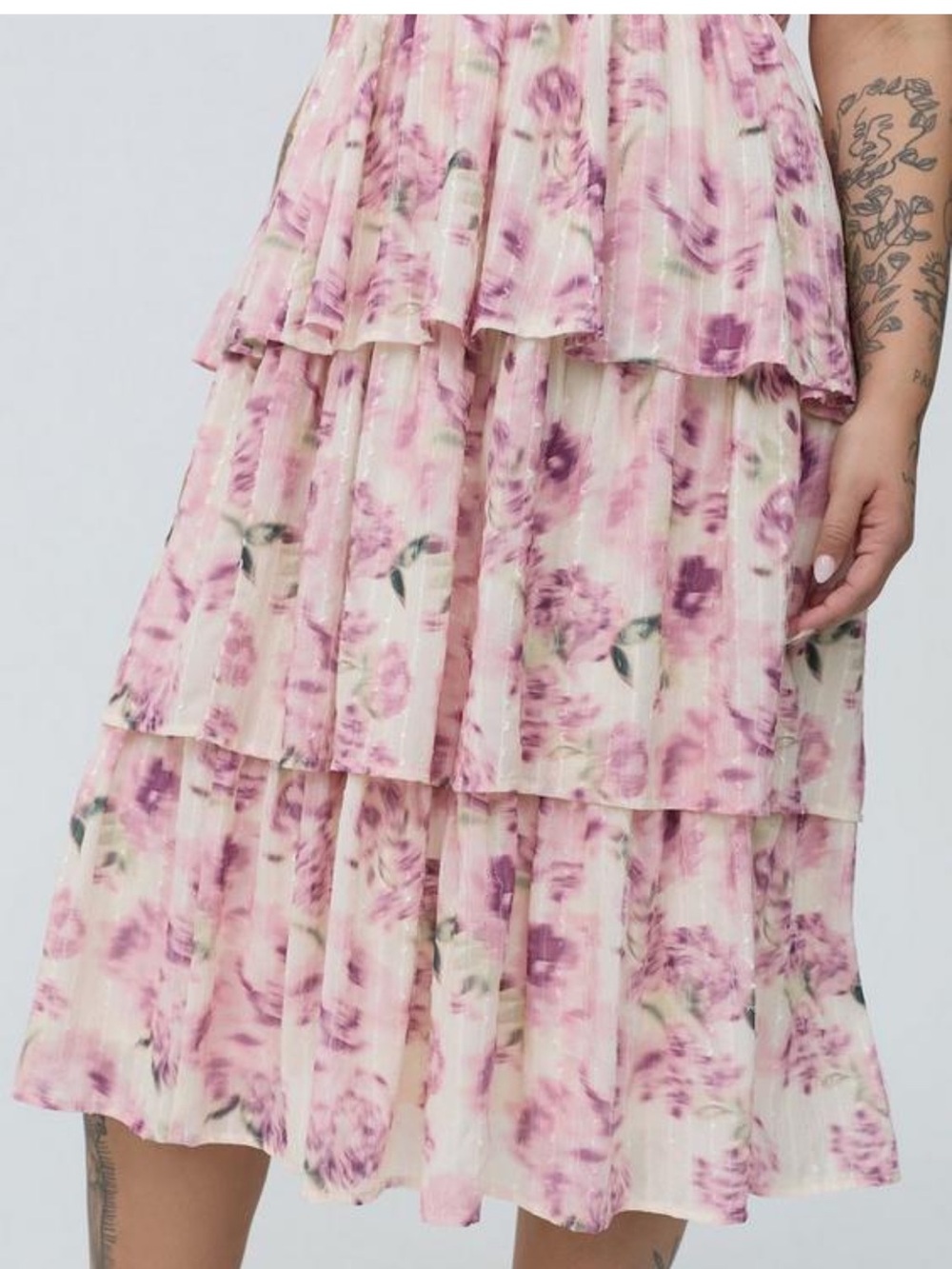 Torrid Floral Tiered Midi Dress - Women's - Picture 6 of 6
